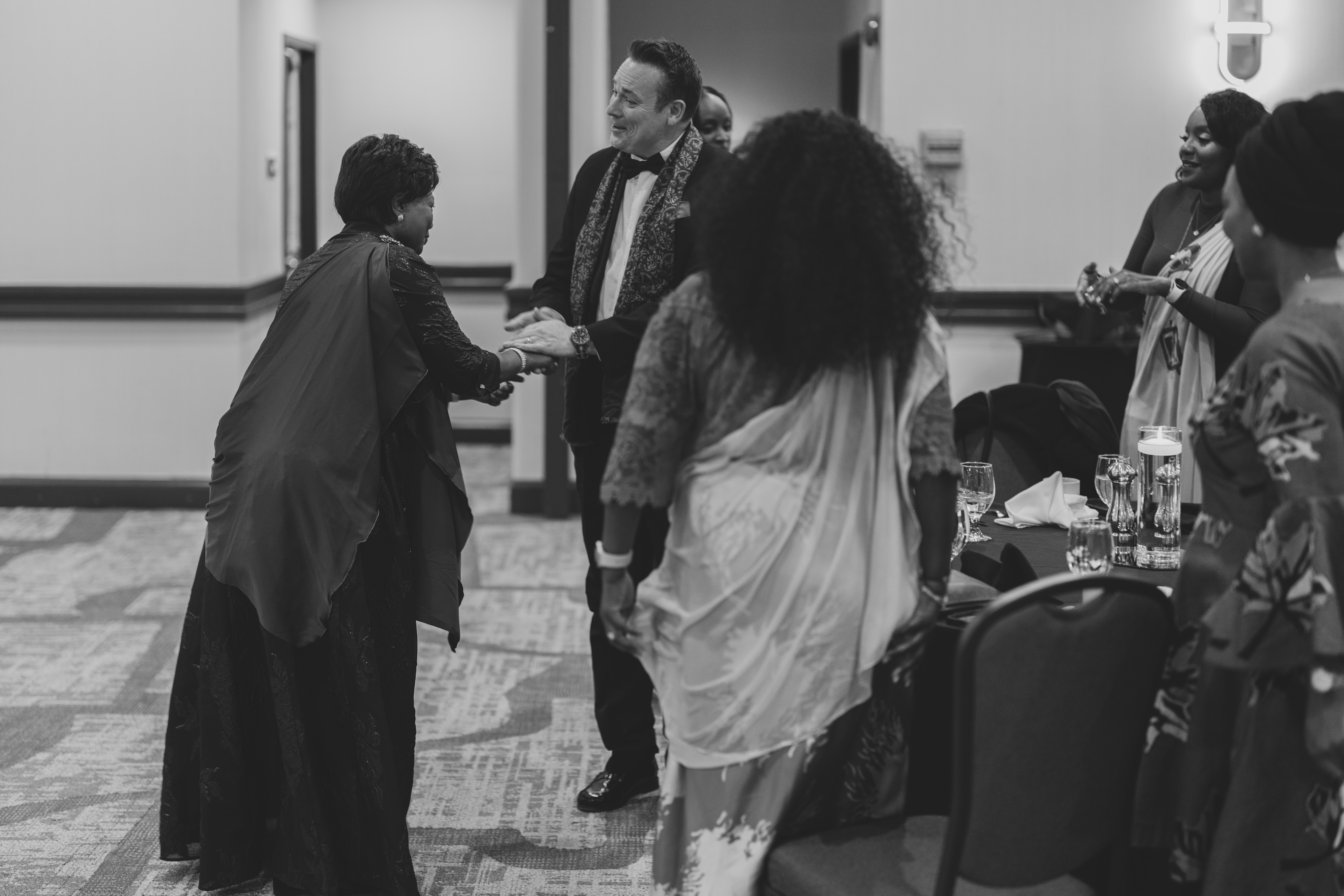 Community socializing at gala