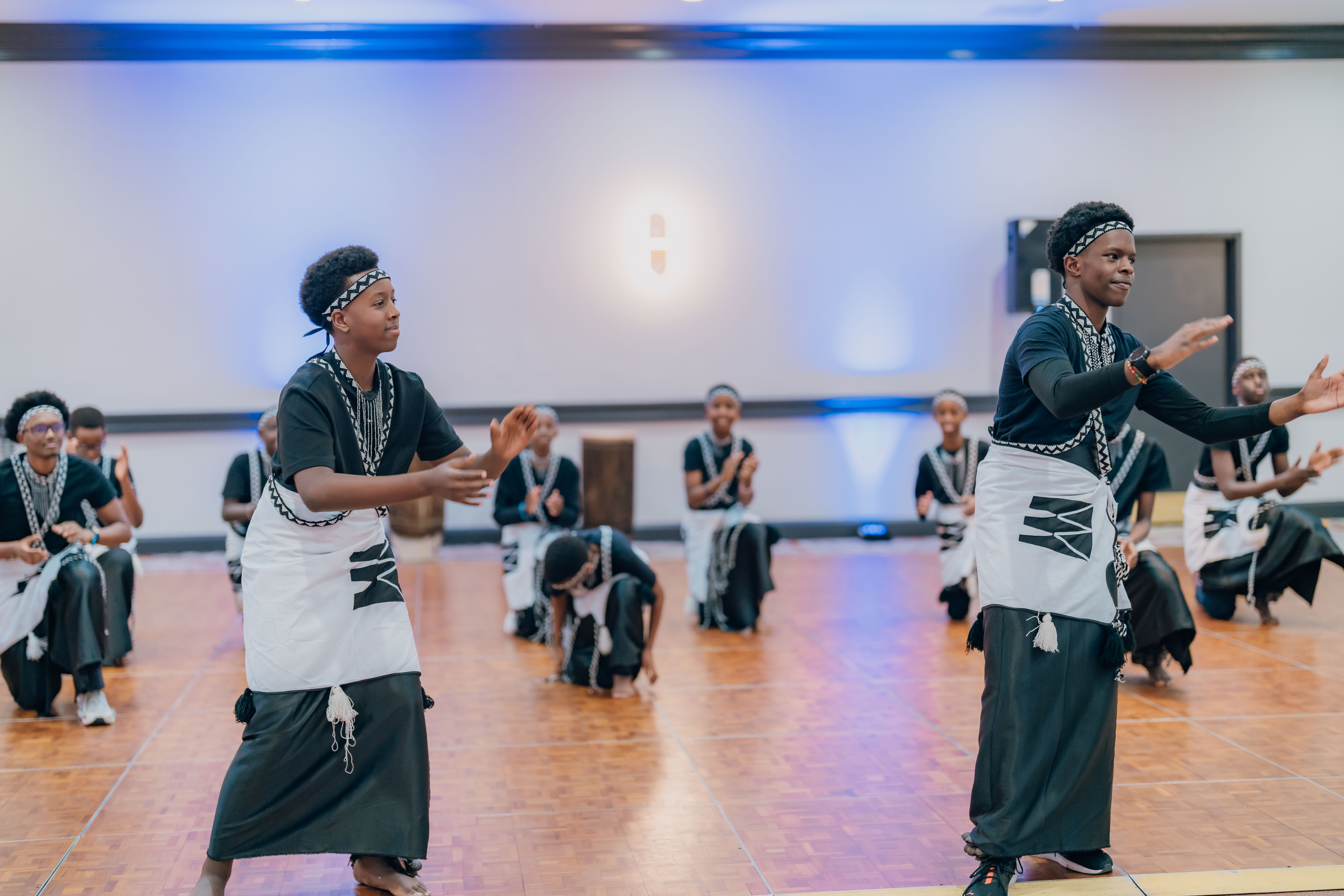 Youth dancers performing in traditional costumes