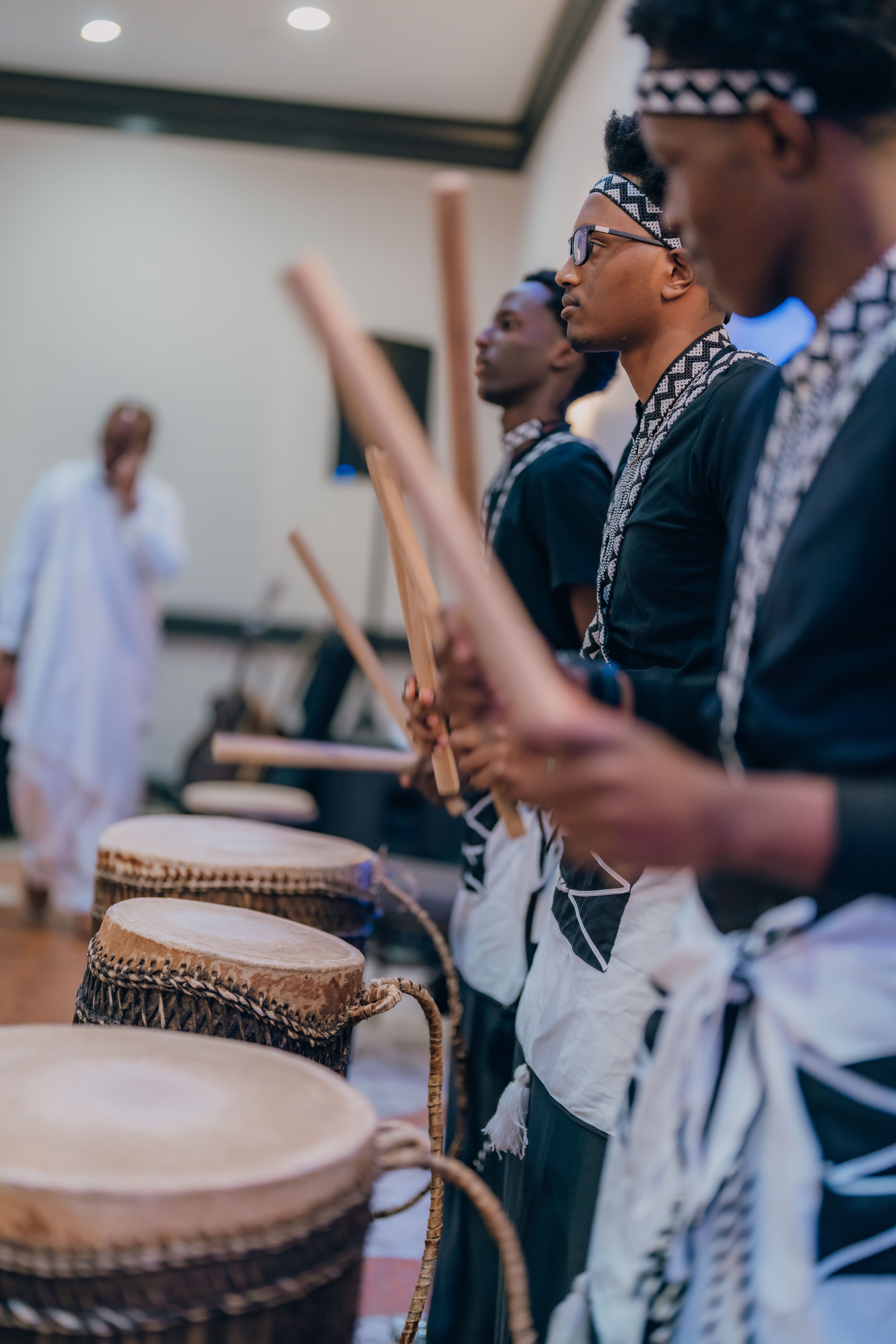 Youth drummers performing together