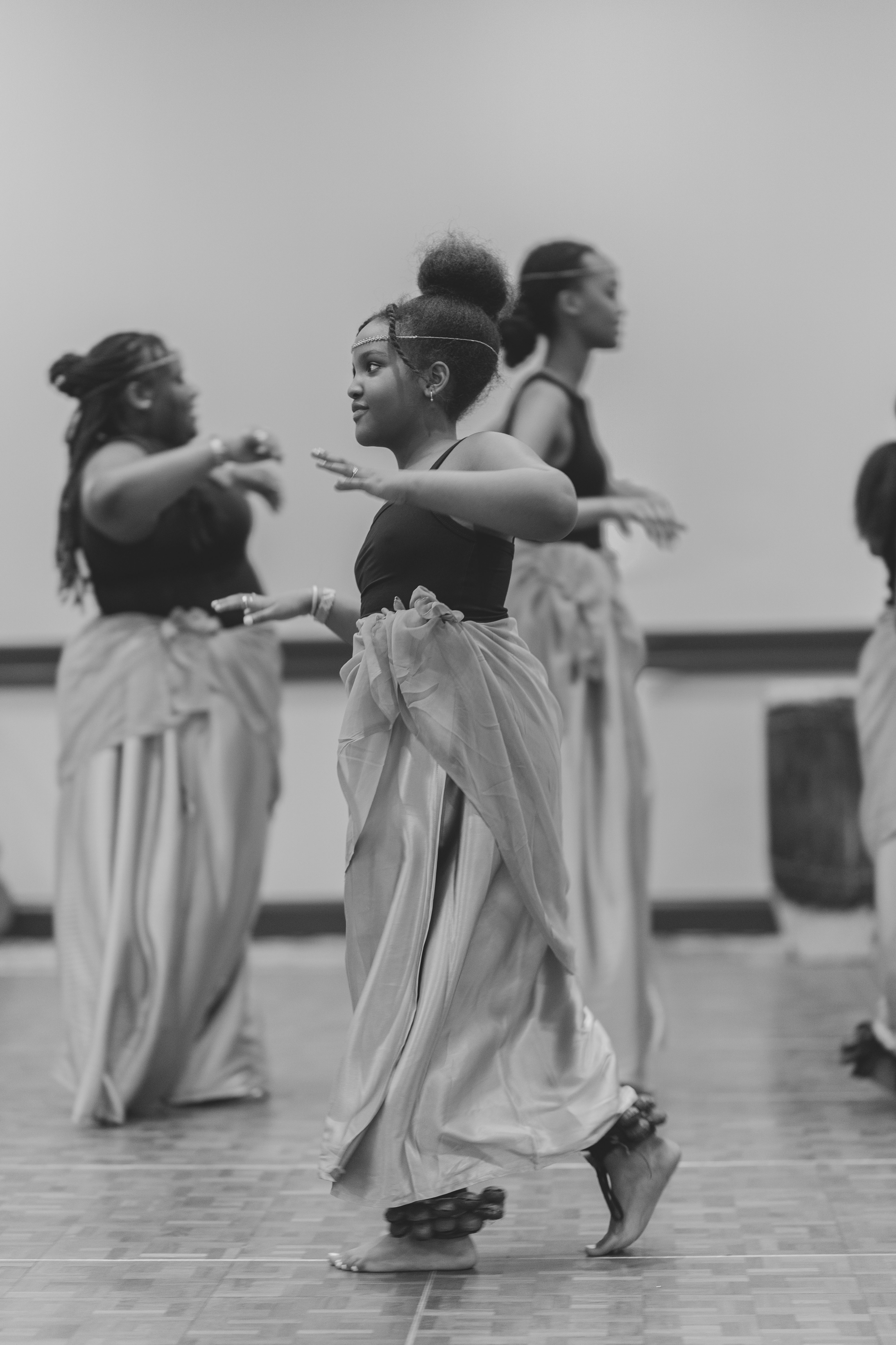 Group of girls rehearsing cultural dance