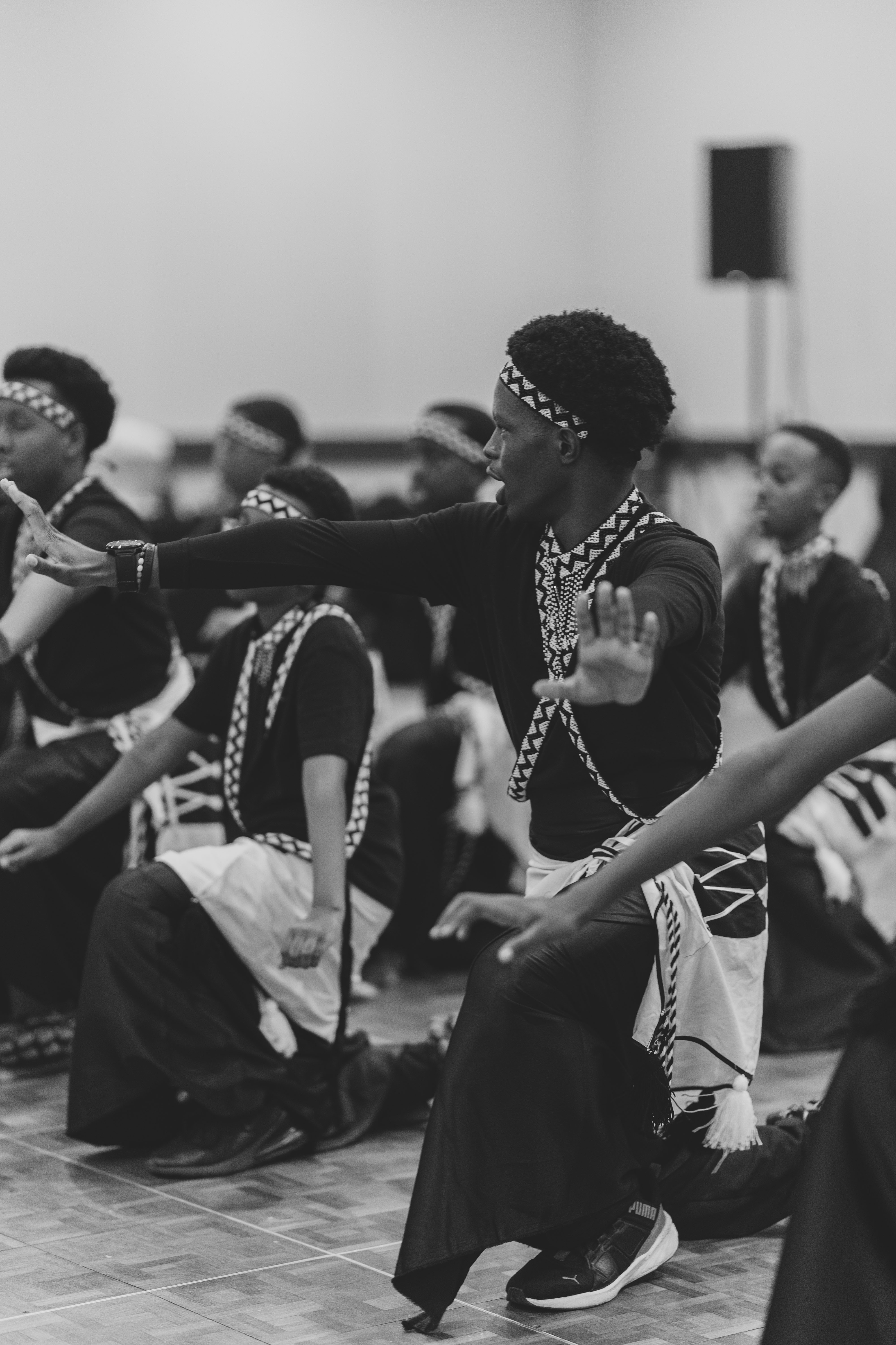 Group of youth dancers in formation